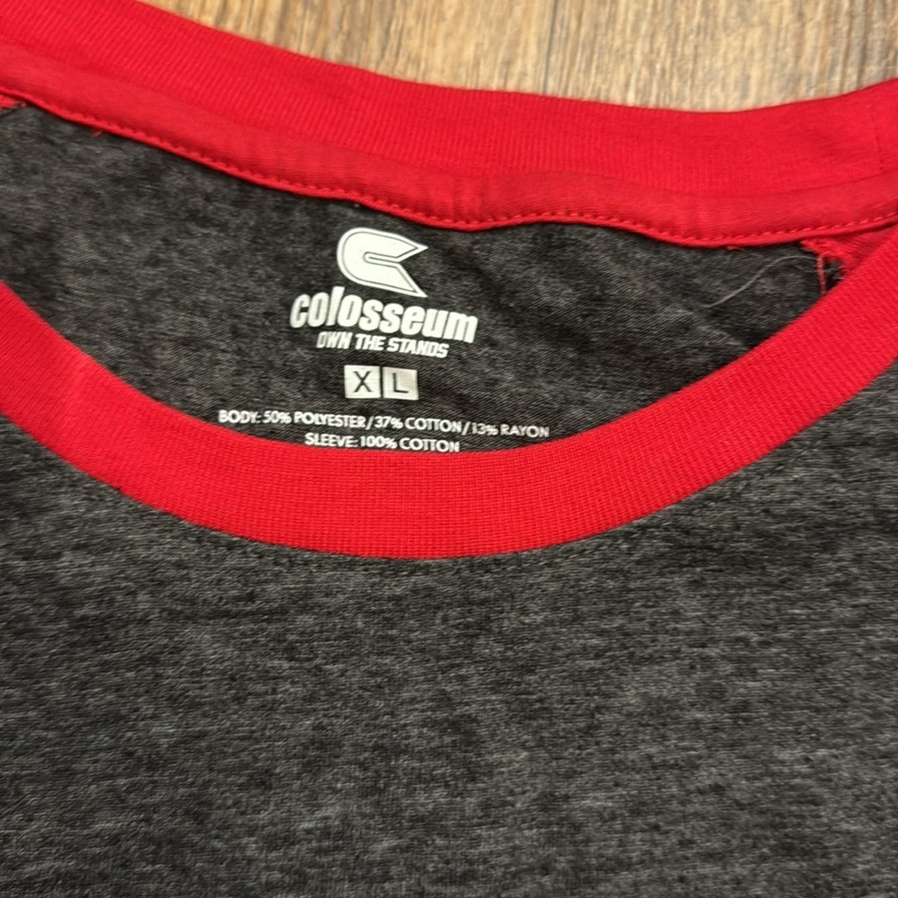 Colosseum Red and Gray Wisconsin T-Shirt Unisex XL - Picture 2 of 3